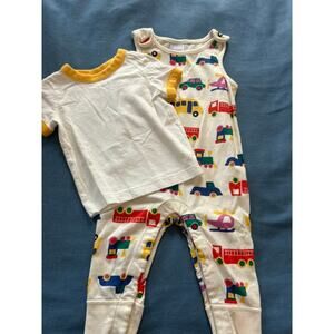 Hanna Andersson 6-12 Month Vehicle Overalls Set